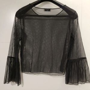 Aritzia Babaton Blouse Sheer Black XS NWOT